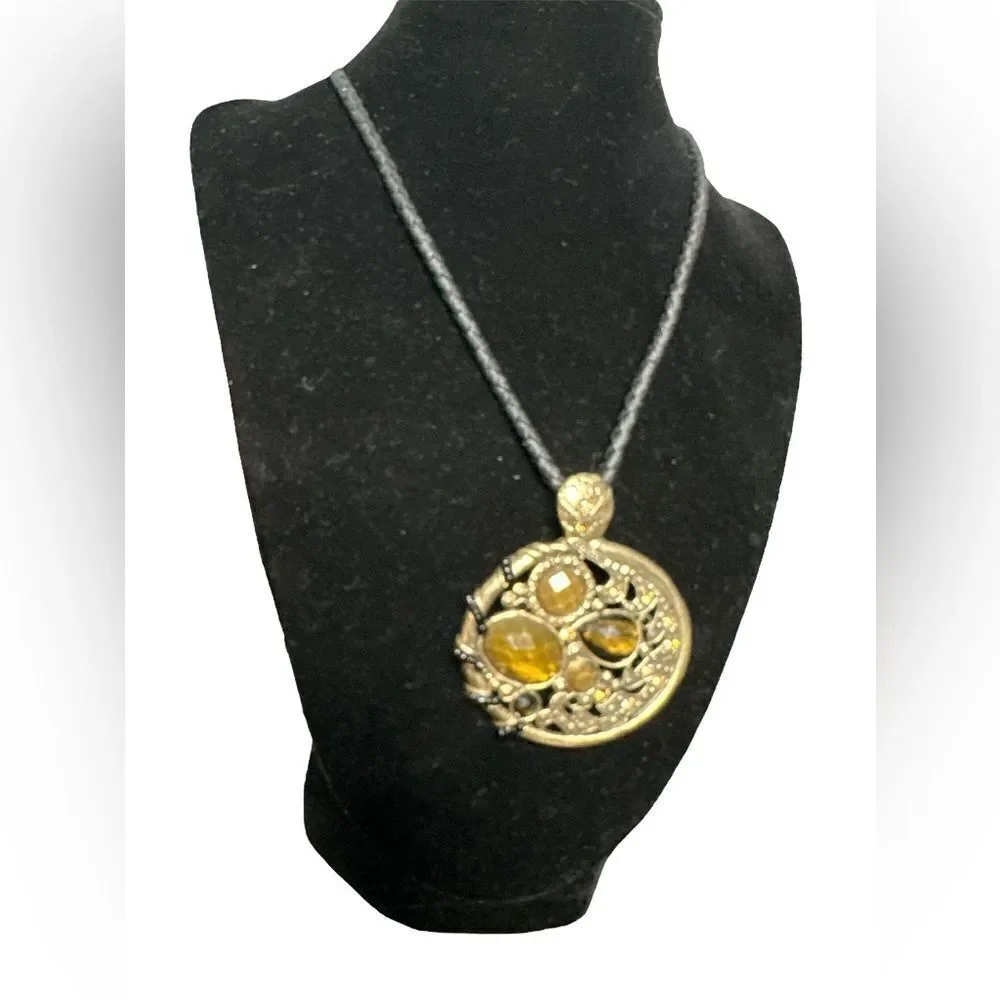 Lia Sophia BRAVADO Crystal Gold Tone Pendant Necklace